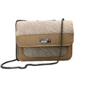 Beige faux leather shoulder bag for women