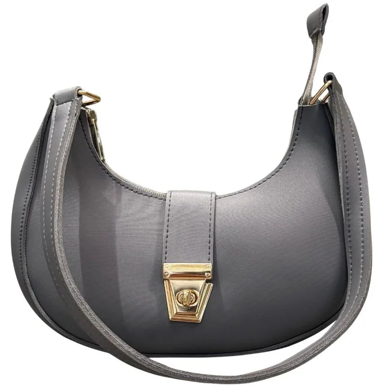 Dark gray crescent handbag alternate view